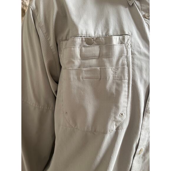 Columbia PFG Beige Button Down Hiking Fishing Long Sleeve Shirt Men's Size L - Picture 4 of 8